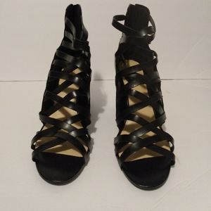 Nine west Black strappy sandals with block heels